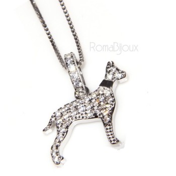 NSA|925: earrings man woman pin rottweiler dog collar zircons