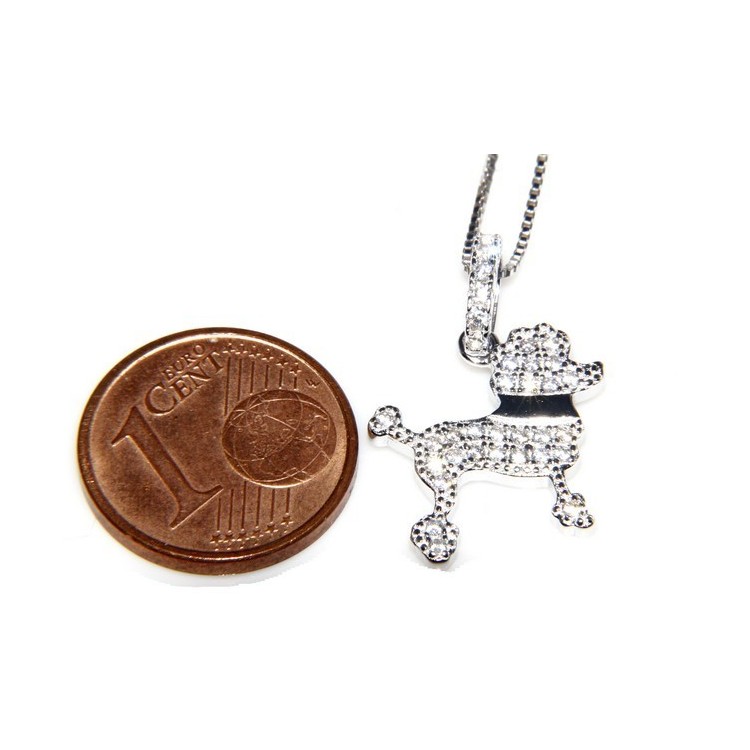 NSA|925: My Dog Venetian woman necklace with pendant dog poodle pendant microsetting brilliant cubic zirconia