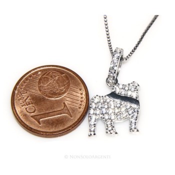 NSA|925: My Dog Venetian woman necklace with pendant dog Bulldog microsetting brilliant cubic zirconia
