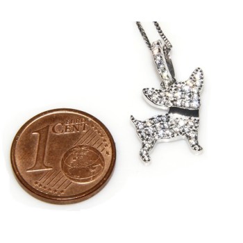 NSA|925: My Dog Venetian woman necklace with pendant dog Rottweiler microsetting brilliant cubic zirconia