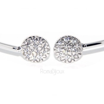 NSA|ARGENTO 925 : Bracciale donna schiava aperto cerchi zirconi naturali brillante