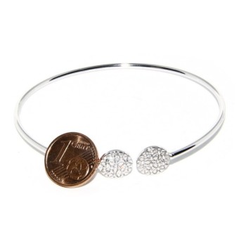 NSA|SILVER 925: Bracelet opened slave woman looking natural zircons shining