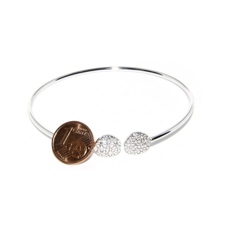 NSA|SILVER 925: Bracelet opened slave woman looking natural zircons shining
