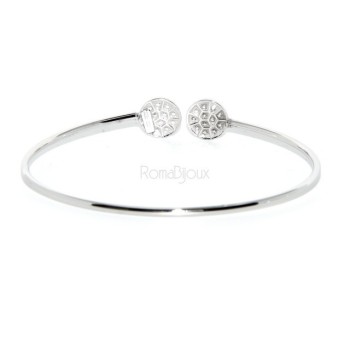 NSA|ARGENTO 925 : Bracciale donna schiava aperto cerchi zirconi naturali brillante