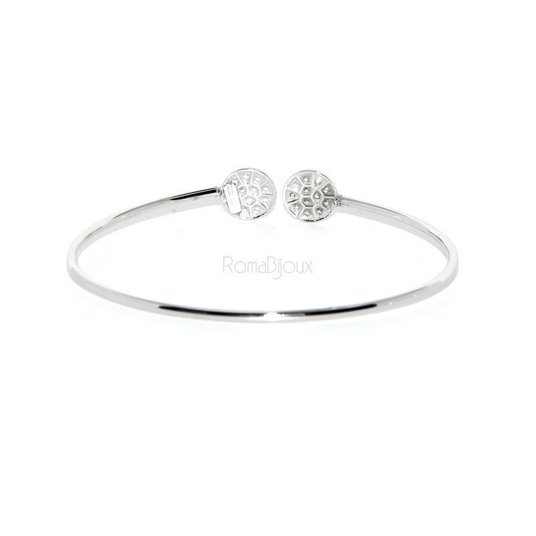 NSA|SILVER 925: Bracelet opened slave woman looking natural zircons shining