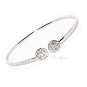 NSA|ARGENTO 925 : Bracciale donna schiava aperto cerchi zirconi naturali brillante