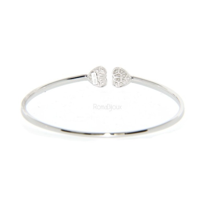 NSA|SILVER 925: open bracelet slave woman's heart hearts natural zircons shining