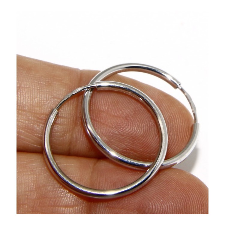 NSA|925: earrings woman anelle circles classic smooth bushings 25 mm
