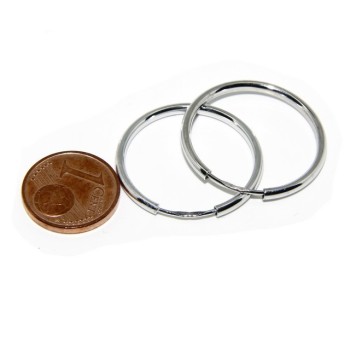 NSA|925: earrings woman anelle circles classic smooth bushings 25 mm