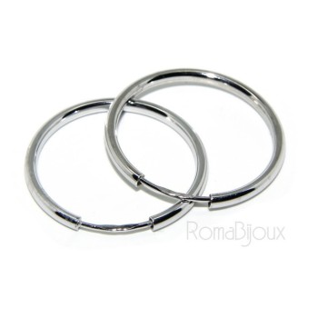 NSA|925: earrings woman anelle circles classic smooth bushings 25 mm