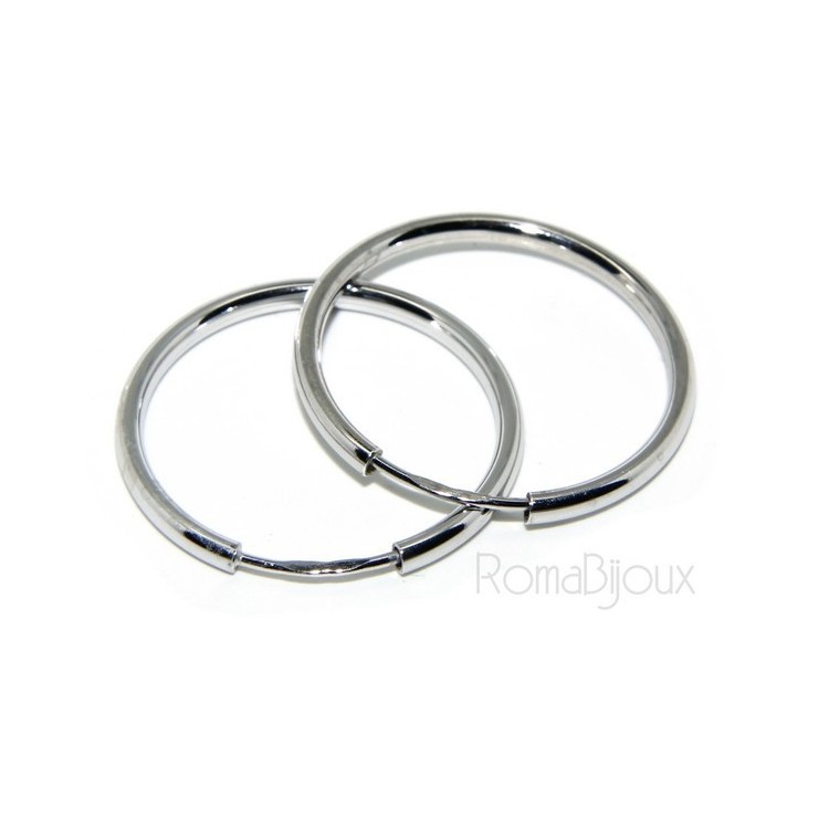 NSA|925: earrings woman anelle circles classic smooth bushings 25 mm