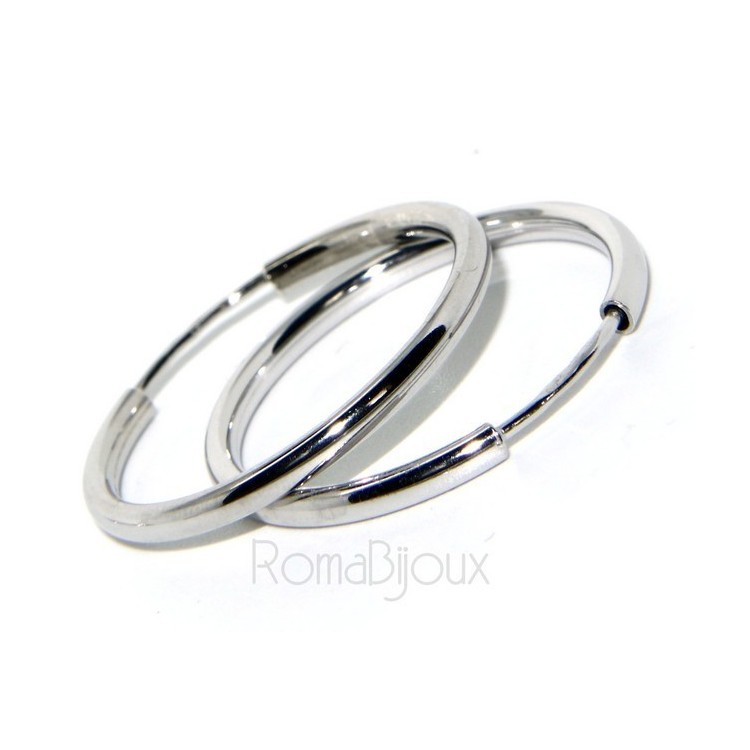 NSA|925: earrings woman anelle circles classic smooth bushings 25 mm