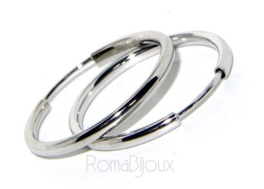 NSA|Argento 925 : orecchini donna anelle cerchi boccole lisce classiche 25 mm