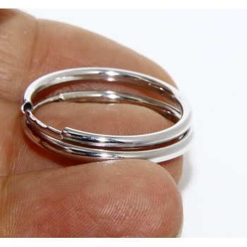 NSA|Argento 925 : orecchini donna anelle cerchi boccole lisce classiche 30 mm