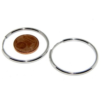NSA|925: earrings woman anelle circles classic smooth bushings 30 mm