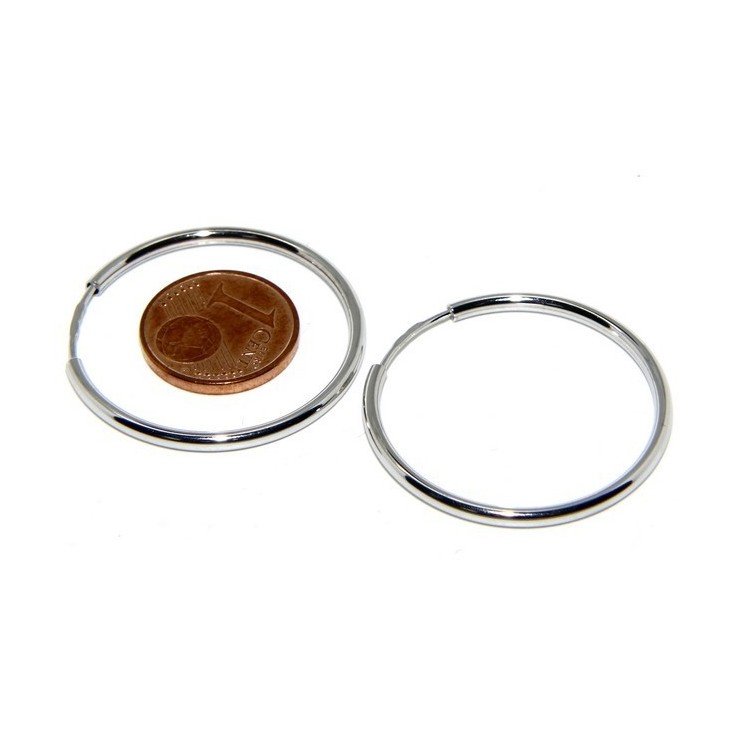 NSA|925: earrings woman anelle circles classic smooth bushings 30 mm