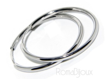 NSA|Argento 925 : orecchini donna anelle cerchi boccole lisce classiche 30 mm