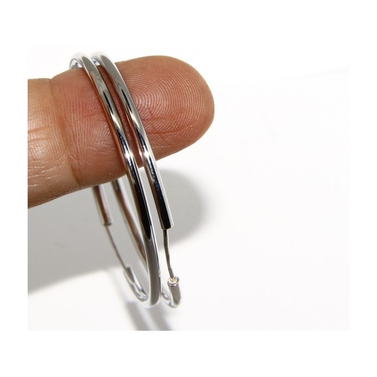 NSA|925: Women's earrings anelle circles classic smooth bushings 46 mm