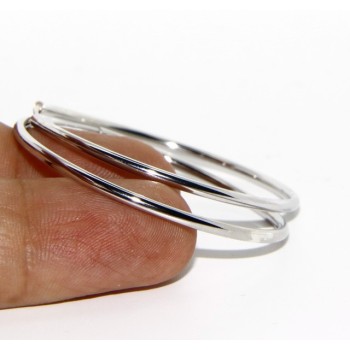 NSA|925: Women's earrings anelle circles classic smooth bushings 46 mm