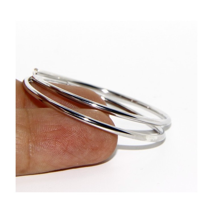 NSA|925: Women's earrings anelle circles classic smooth bushings 46 mm