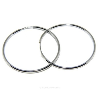 NSA|925: Women's earrings anelle circles classic smooth bushings 46 mm