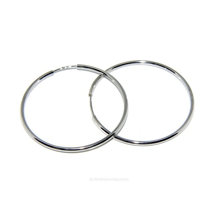 NSA|925: Women's earrings anelle circles classic smooth bushings 46 mm