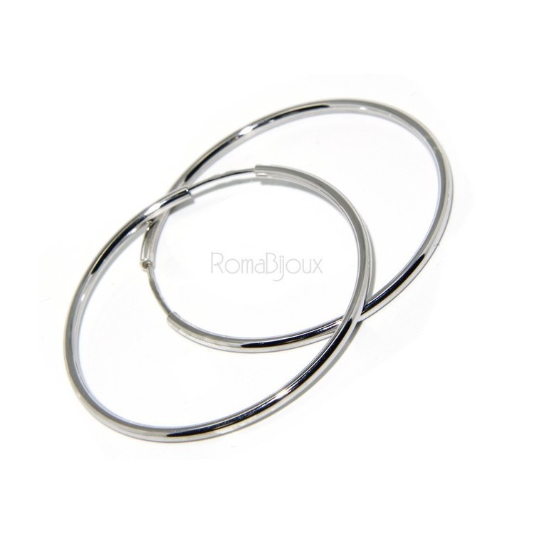 NSA|925: Women's earrings anelle circles classic smooth bushings 46 mm