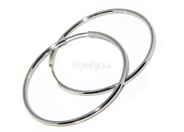 NSA|925: Women's earrings anelle circles classic smooth bushings 46 mm