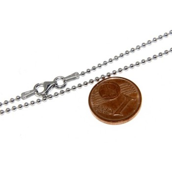 NSA|ARGENTO 925 : Girocollo collana pallini palline balls 1,5 mm varie lunghezze modello rodiata effetto oro bianco