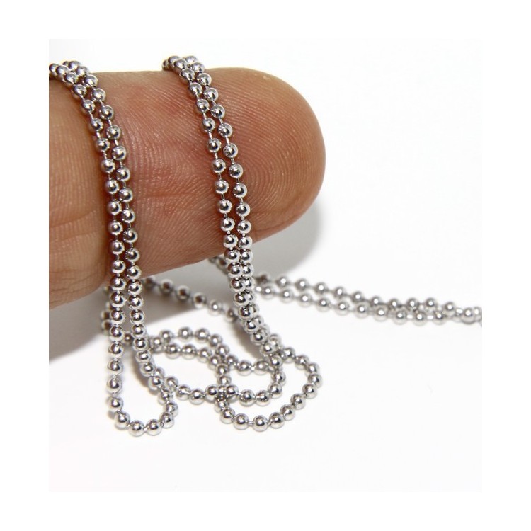 NSA|SILVER 925: Choker necklace dots balls balls 1.5 mm different model lengths rhodium-plated white gold effect