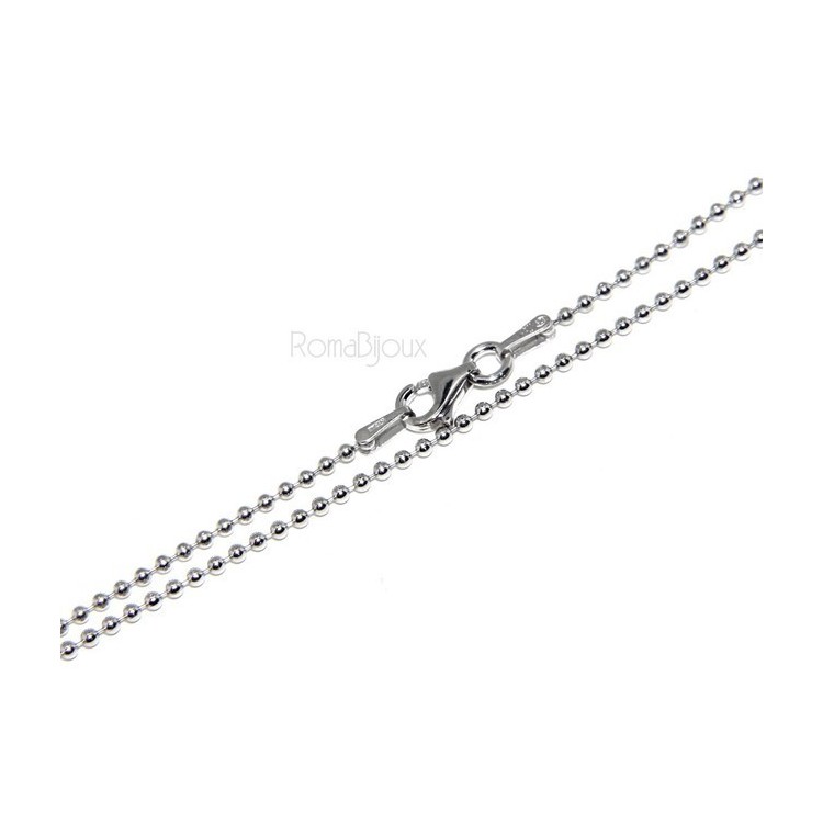 NSA|SILVER 925: Choker necklace dots balls balls 1.5 mm different model lengths rhodium-plated white gold effect