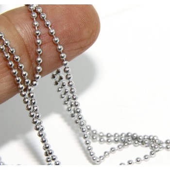 NSA|SILVER 925: Choker necklace dots balls balls 1.8mm various model lengths rhodium-plated white gold effect