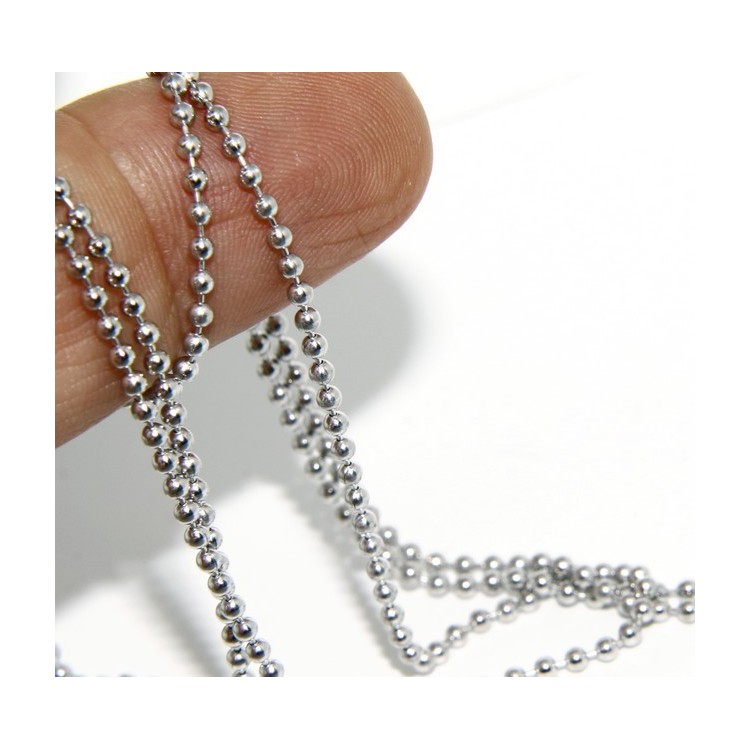 NSA|SILVER 925: Choker necklace dots balls balls 1.8mm various model lengths rhodium-plated white gold effect