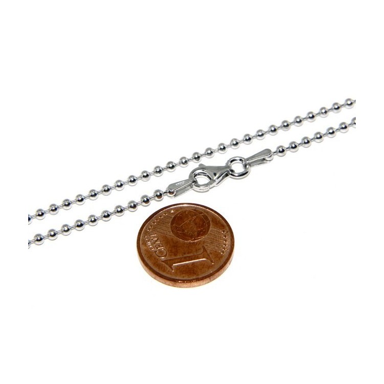 NSA|SILVER 925: Choker necklace dots balls balls 1.8mm various model lengths rhodium-plated white gold effect