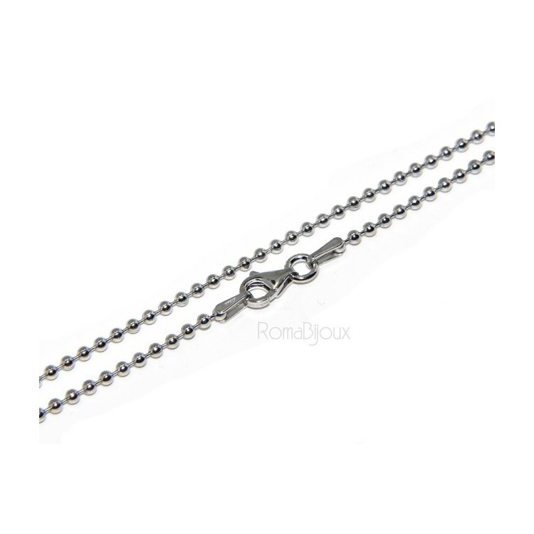 NSA|SILVER 925: Choker necklace dots balls balls 1.8mm various model lengths rhodium-plated white gold effect
