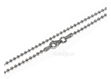 NSA|SILVER 925: Choker necklace dots balls balls 1.8mm various model lengths rhodium-plated white gold effect