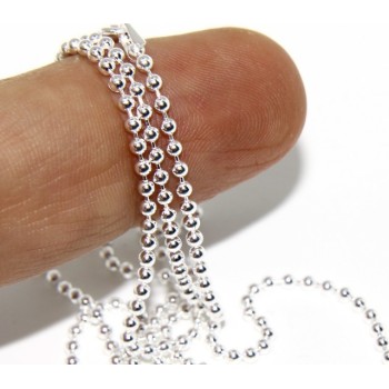 NSA|SILVER 925: Choker necklace balls dots balls 1.8mm various lengths clear pattern, no rhodium