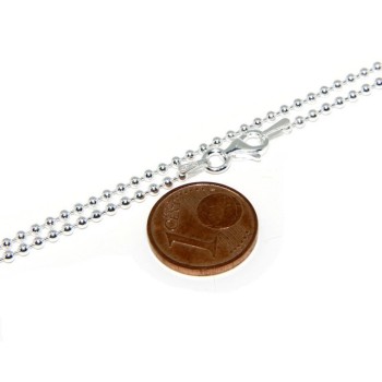 NSA|SILVER 925: Choker necklace balls dots balls 1.8mm various lengths clear pattern, no rhodium