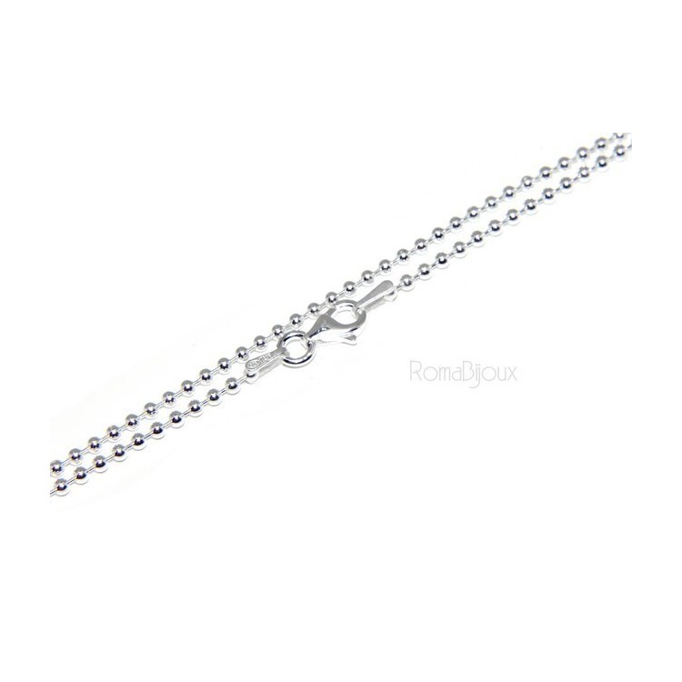 NSA|SILVER 925: Choker necklace balls dots balls 1.8mm various lengths clear pattern, no rhodium