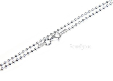 NSA|SILVER 925: Choker necklace balls dots balls 1.8mm various lengths clear pattern, no rhodium