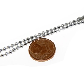 NSA|ARGENTO 925 : Girocollo collana pallini palline balls 2,0 mm varie lunghezze modello rodiata effetto oro bianco