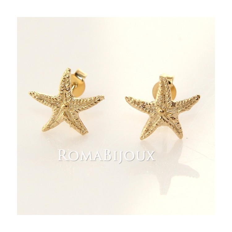NSA|starfish earrings 925 silver yellow gold bath