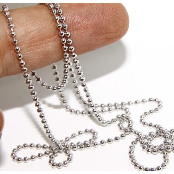 NSA|ARGENTO 925 : Girocollo collana pallini palline balls 2,0 mm varie lunghezze modello rodiata effetto oro bianco
