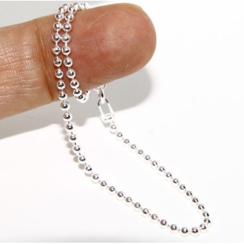 NSA|SILVER 925: Bracelet man woman with balls of 2 mm clear galvanic