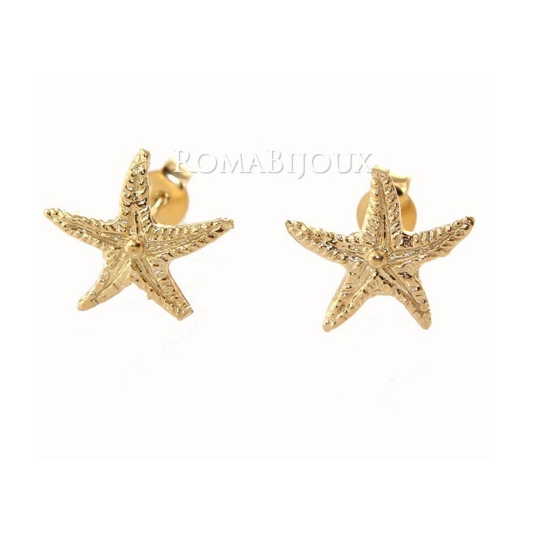 NSA|starfish earrings 925 silver yellow gold bath