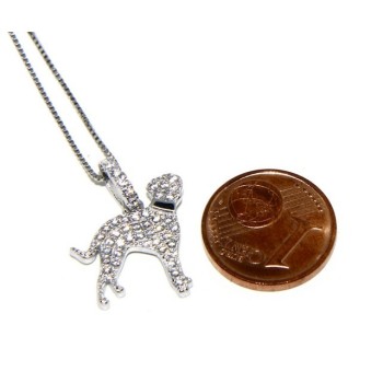 NSA|925: My Dog Venetian woman necklace with pendant dog DALMATA microsetting brilliant cubic zirconia
