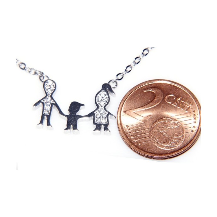 NSA|9925: Collier Necklace with central pendant family with unique baby son