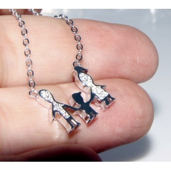 NSA|Argento 925 : Collana Collier donna pendente centrale famiglia con bambino figlio unico