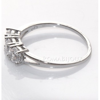 NSA|Argento 925  Rodiato : Trilogy con zirconi da 0,4 taglio brillante