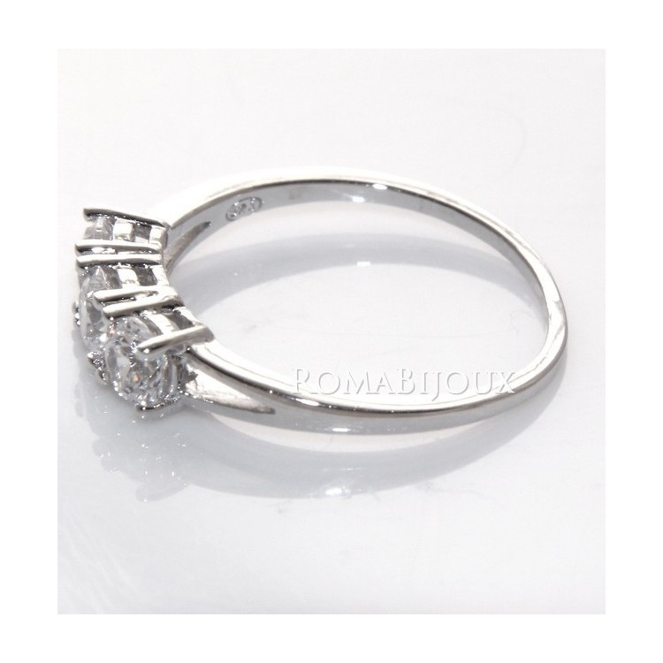 NSA|Argento 925  Rodiato : Trilogy con zirconi da 0,4 taglio brillante